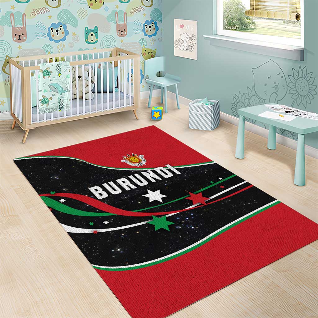 Burundi Area Rug with Athletics Runners Black Red Green Flag Spirit TS04