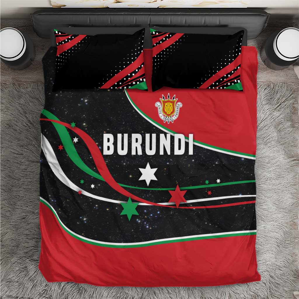 Burundi Bedding Set with Athletics Runners Black Red Green Flag Spirit TS04