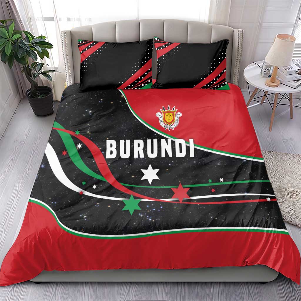 Burundi Bedding Set with Athletics Runners Black Red Green Flag Spirit TS04