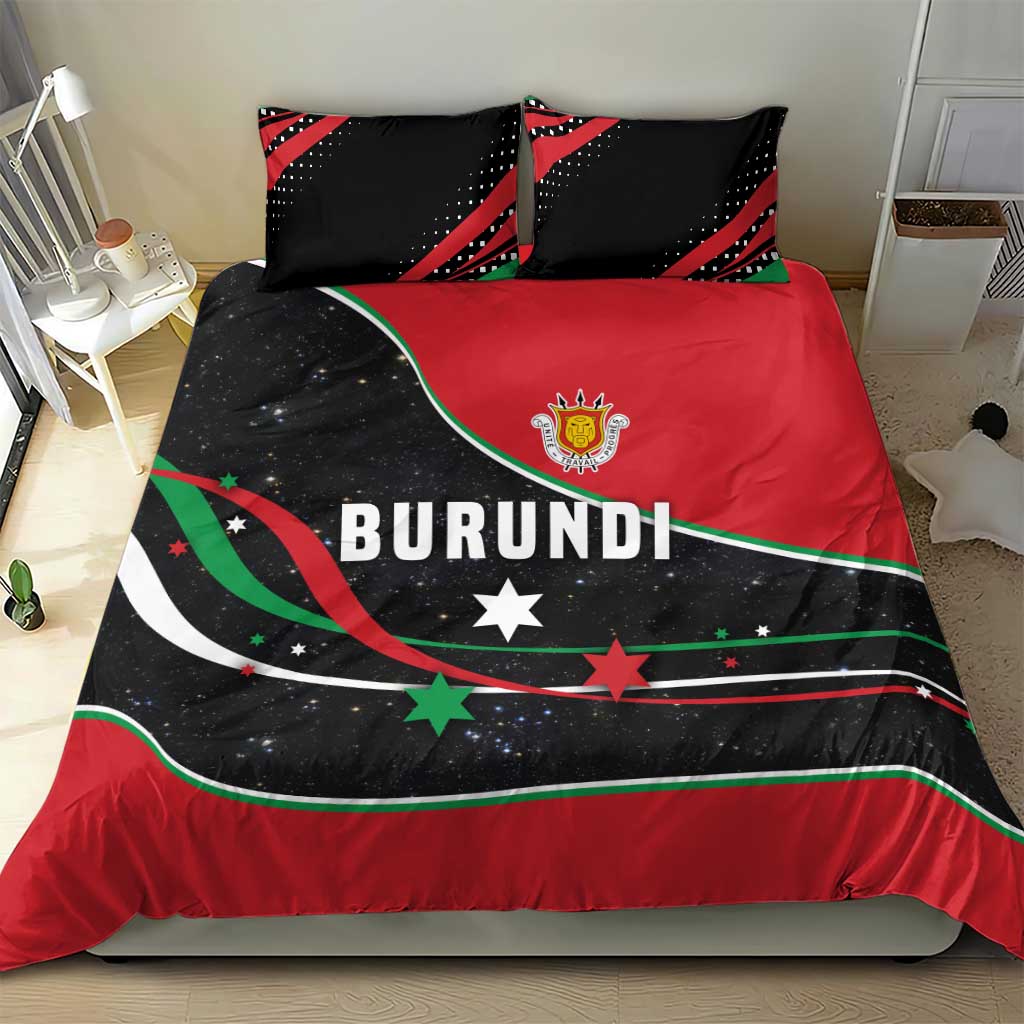 Burundi Bedding Set with Athletics Runners Black Red Green Flag Spirit TS04