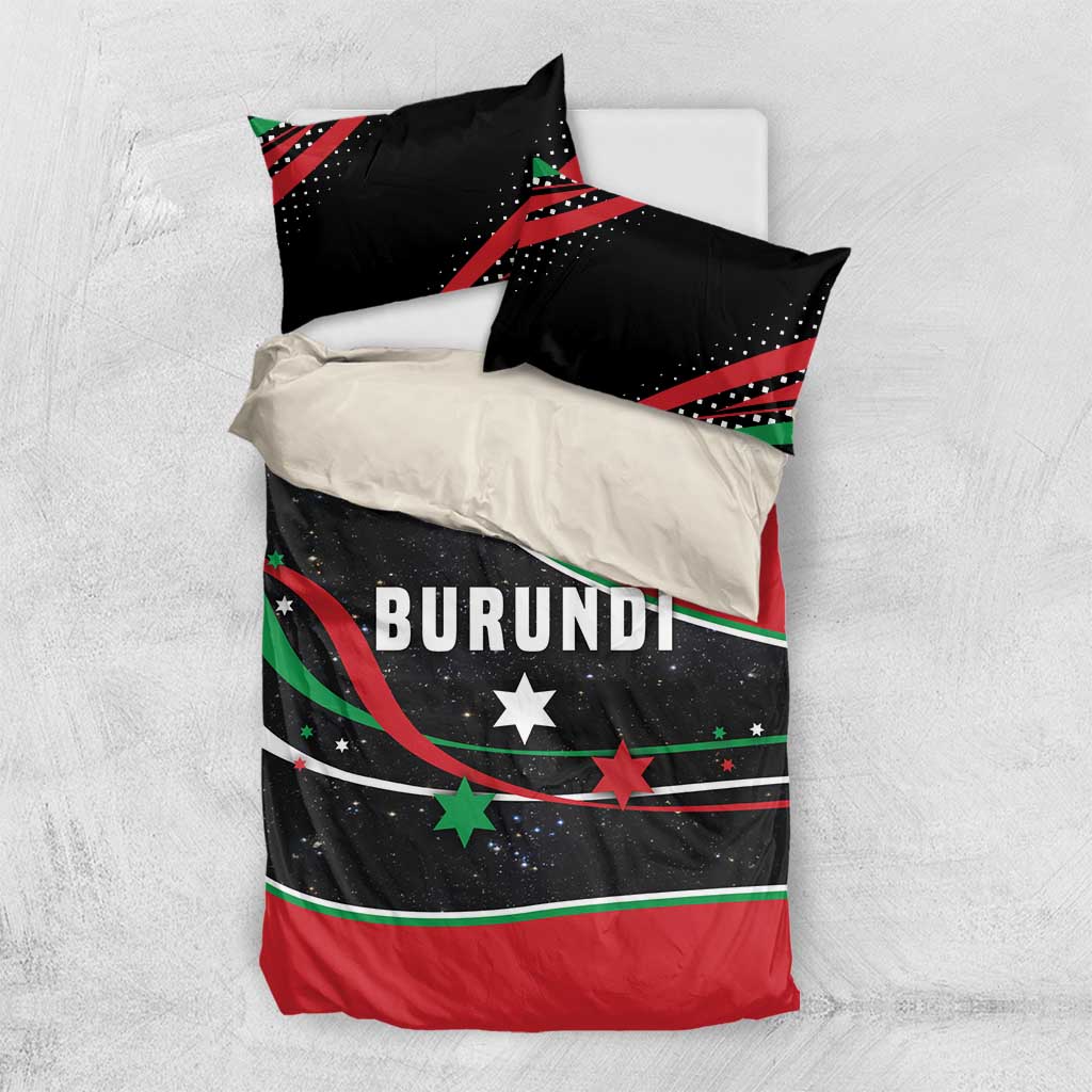 Burundi Bedding Set with Athletics Runners Black Red Green Flag Spirit TS04
