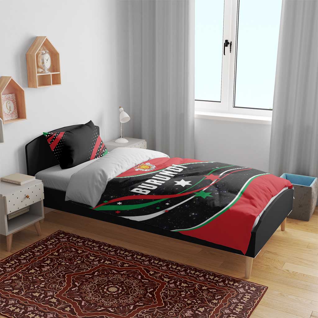 Burundi Bedding Set with Athletics Runners Black Red Green Flag Spirit TS04