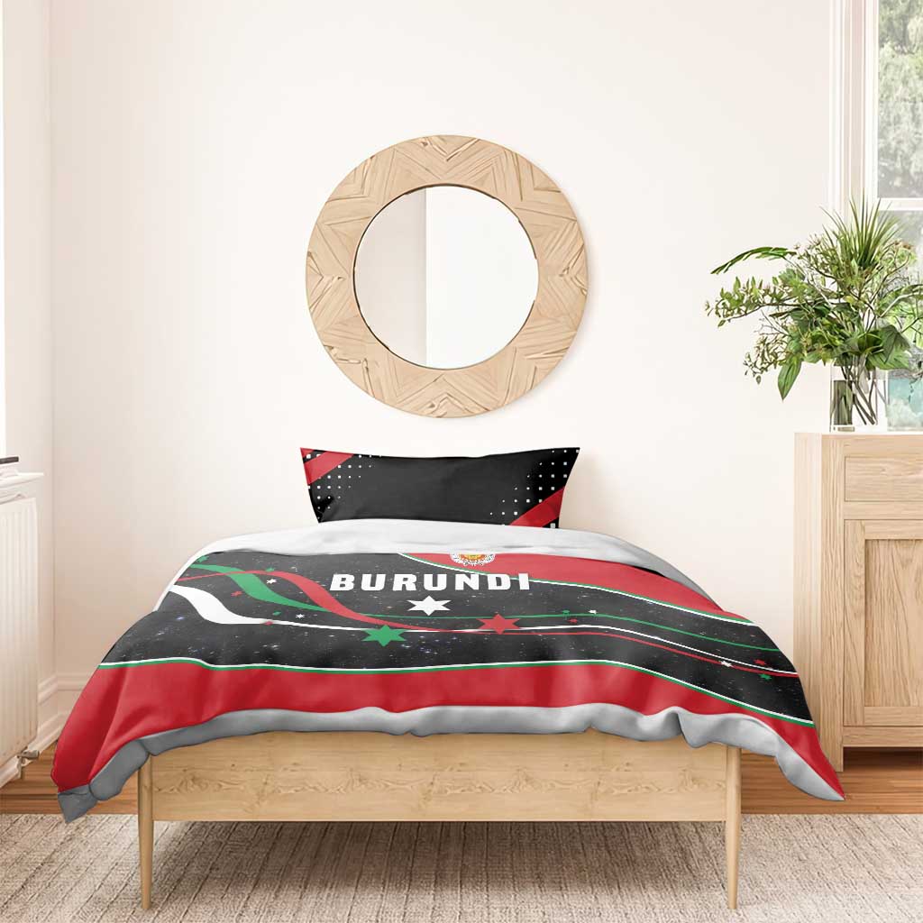 Burundi Bedding Set with Athletics Runners Black Red Green Flag Spirit TS04