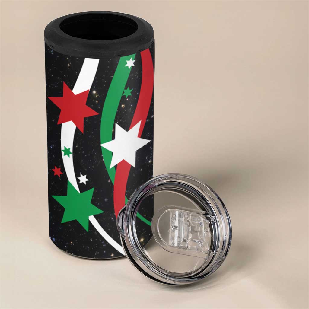 Burundi 4 in 1 Can Cooler Tumbler with Athletics Runners Black Red Green Flag Spirit TS04