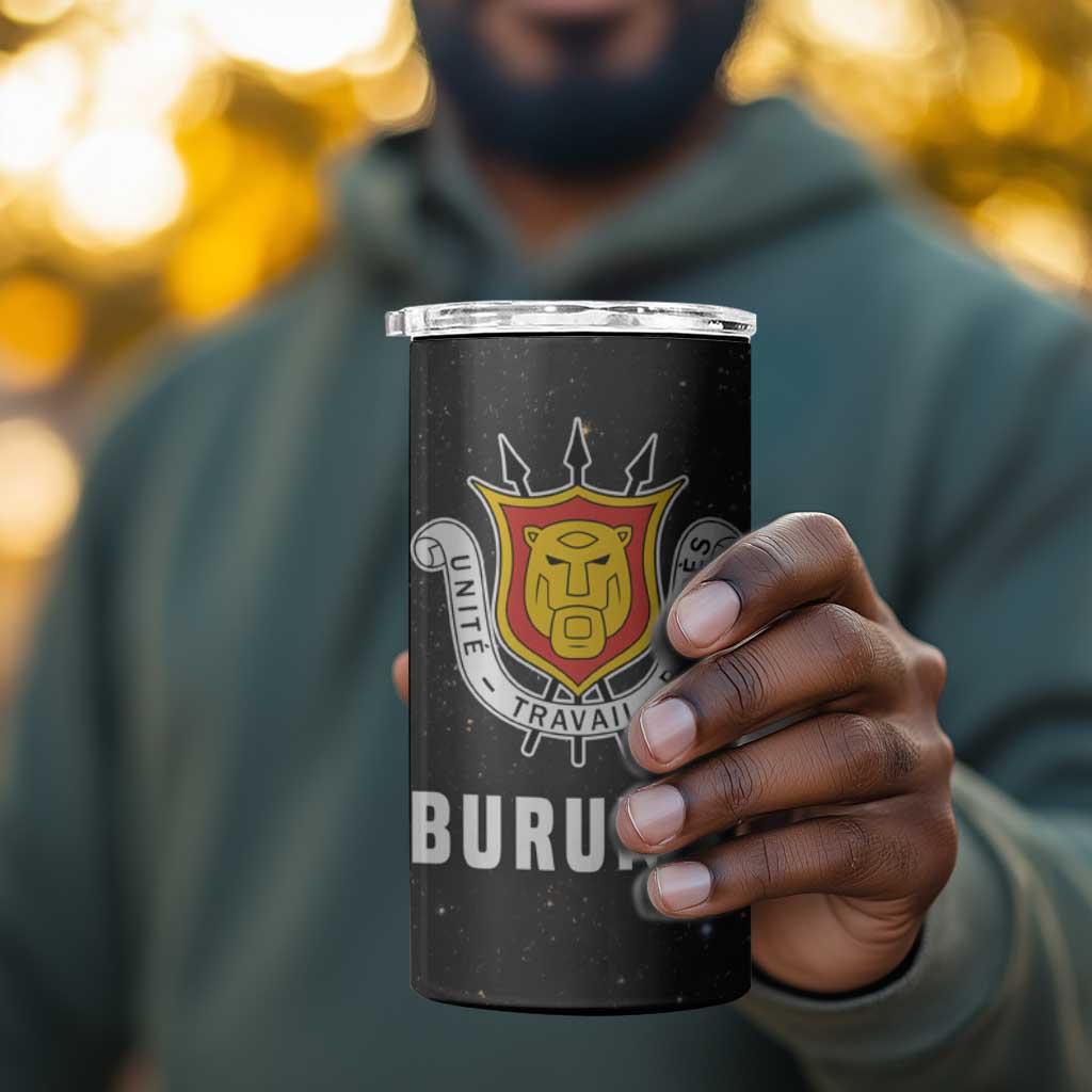 Burundi 4 in 1 Can Cooler Tumbler with Athletics Runners Black Red Green Flag Spirit TS04