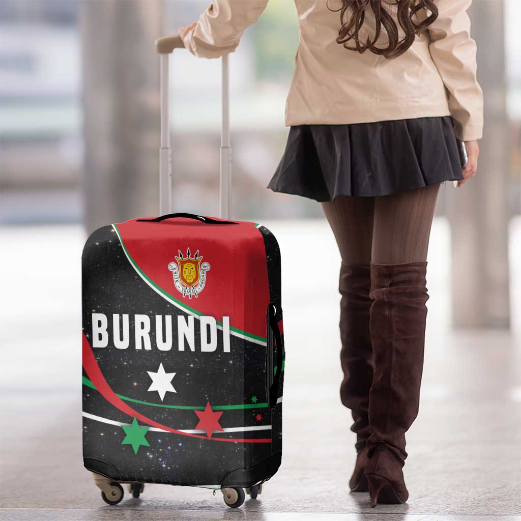 Burundi Luggage Cover with Athletics Runners Black Red Green Flag Spirit TS04