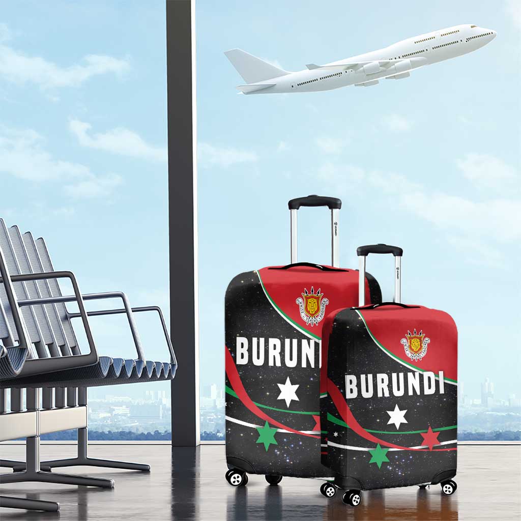 Burundi Luggage Cover with Athletics Runners Black Red Green Flag Spirit TS04