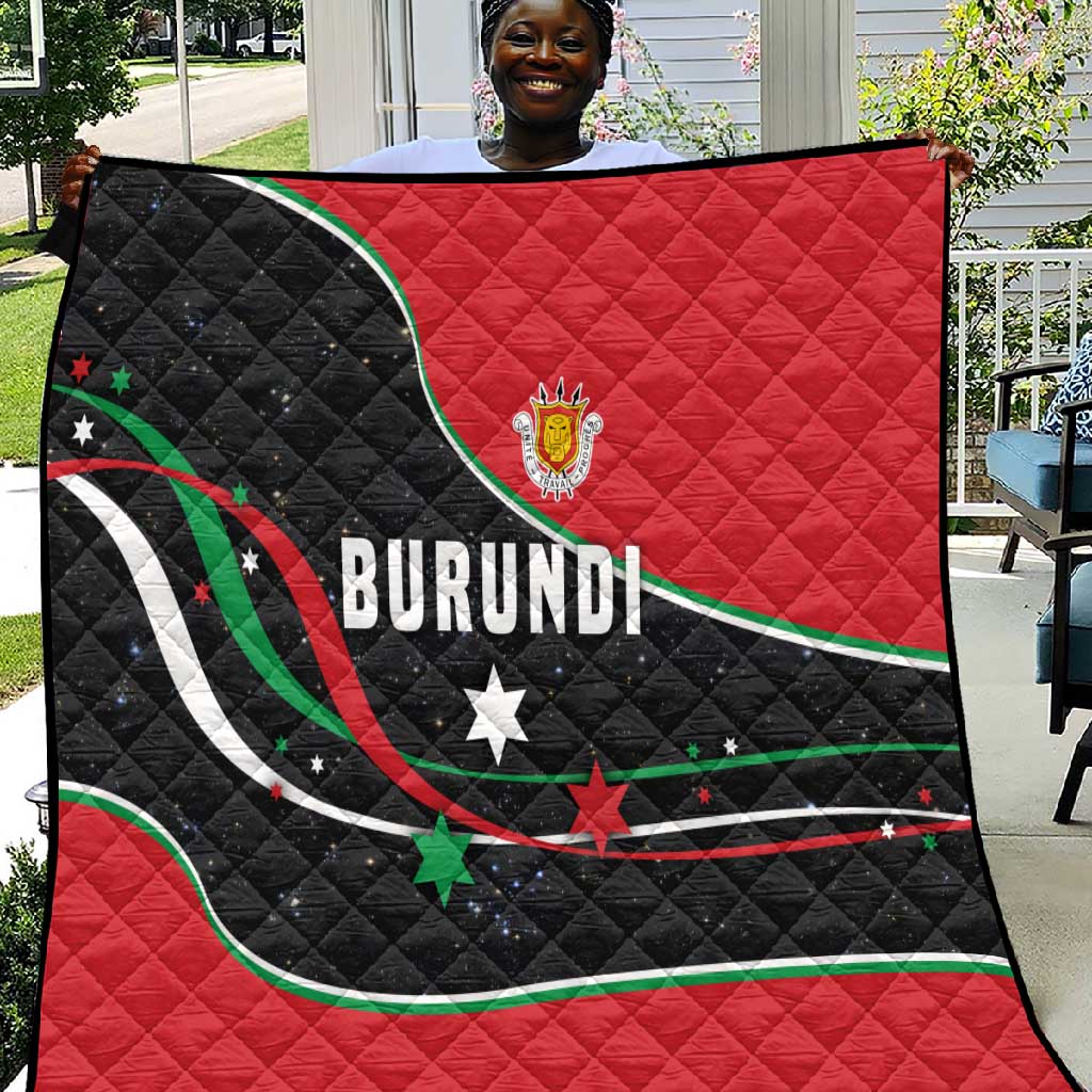 Burundi Quilt with Athletics Runners Black Red Green Flag Spirit TS04
