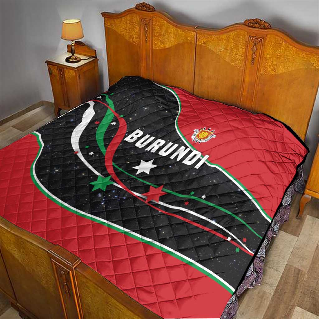 Burundi Quilt with Athletics Runners Black Red Green Flag Spirit TS04