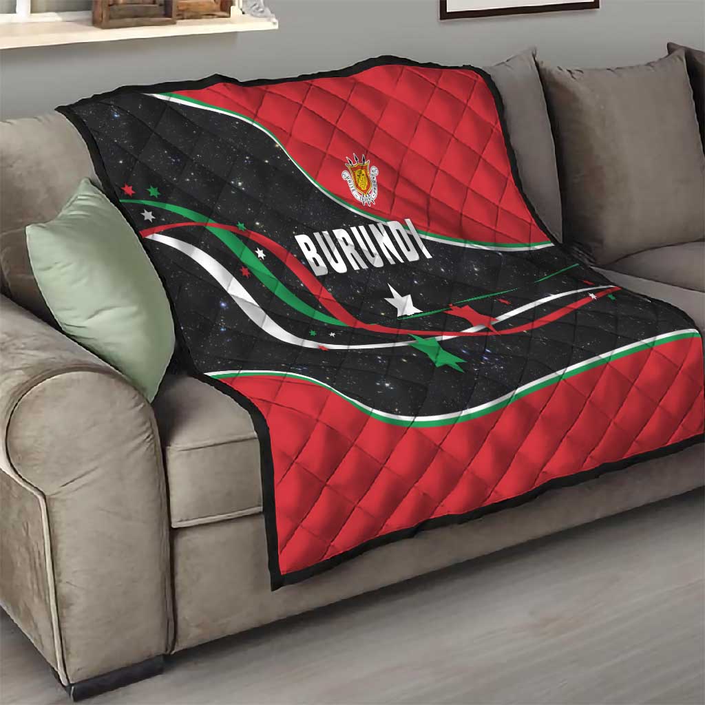 Burundi Quilt with Athletics Runners Black Red Green Flag Spirit TS04