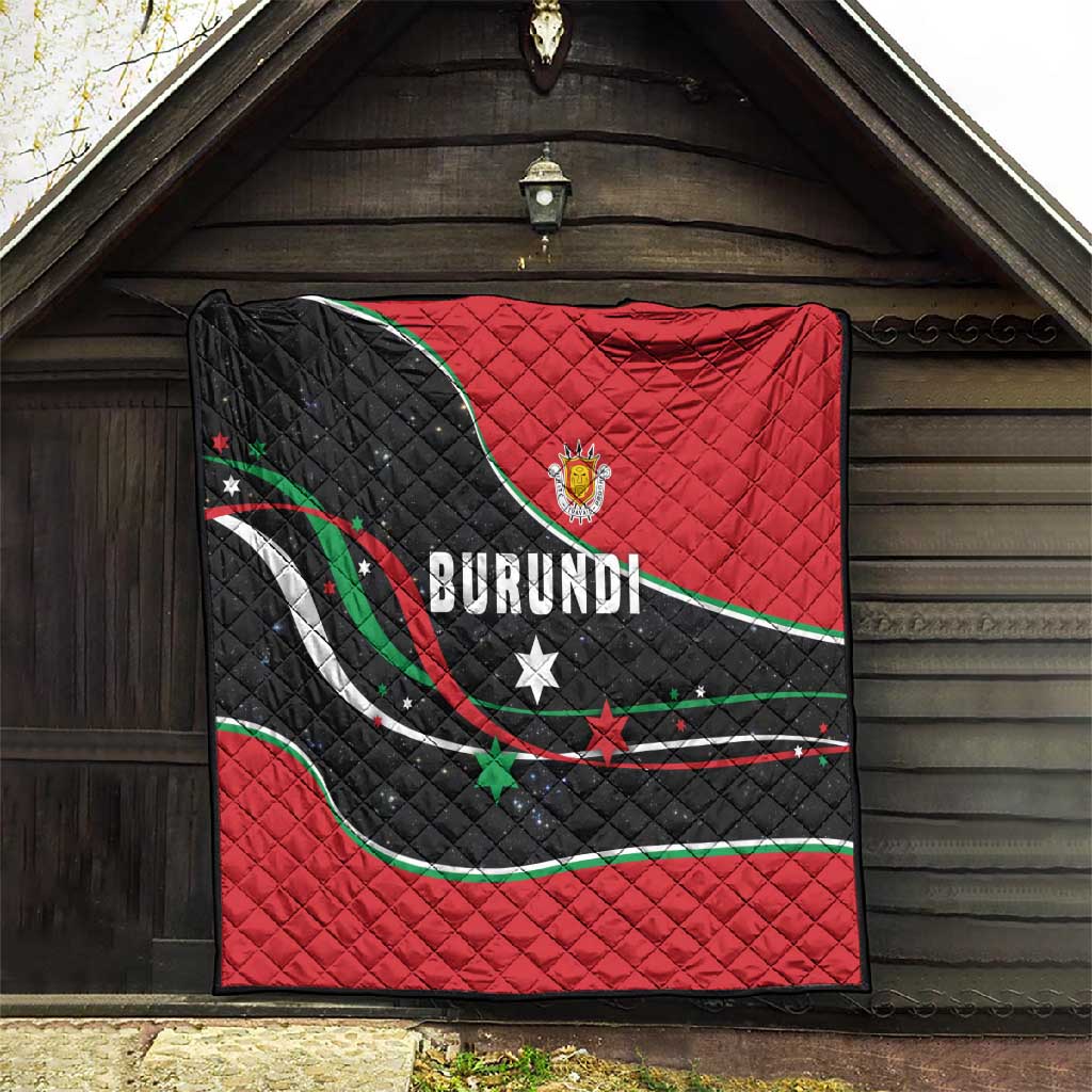 Burundi Quilt with Athletics Runners Black Red Green Flag Spirit TS04