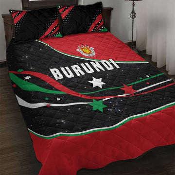 Burundi Quilt Bed Set with Athletics Runners Black Red Green Flag Spirit TS04