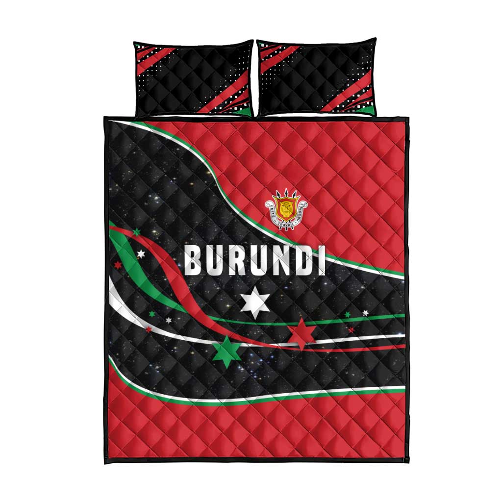 Burundi Quilt Bed Set with Athletics Runners Black Red Green Flag Spirit TS04