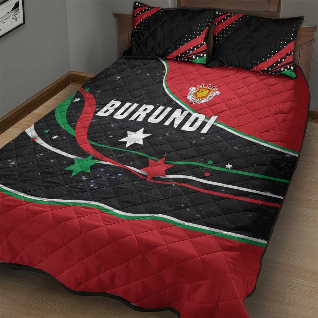 Burundi Quilt Bed Set with Athletics Runners Black Red Green Flag Spirit TS04