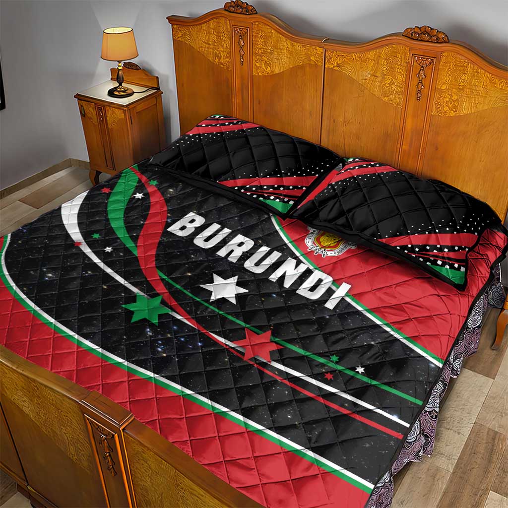 Burundi Quilt Bed Set with Athletics Runners Black Red Green Flag Spirit TS04