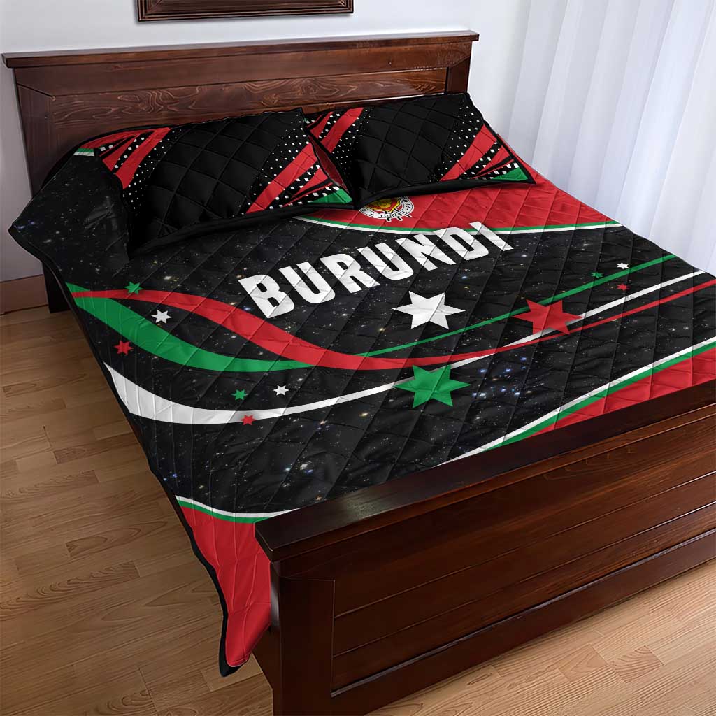 Burundi Quilt Bed Set with Athletics Runners Black Red Green Flag Spirit TS04