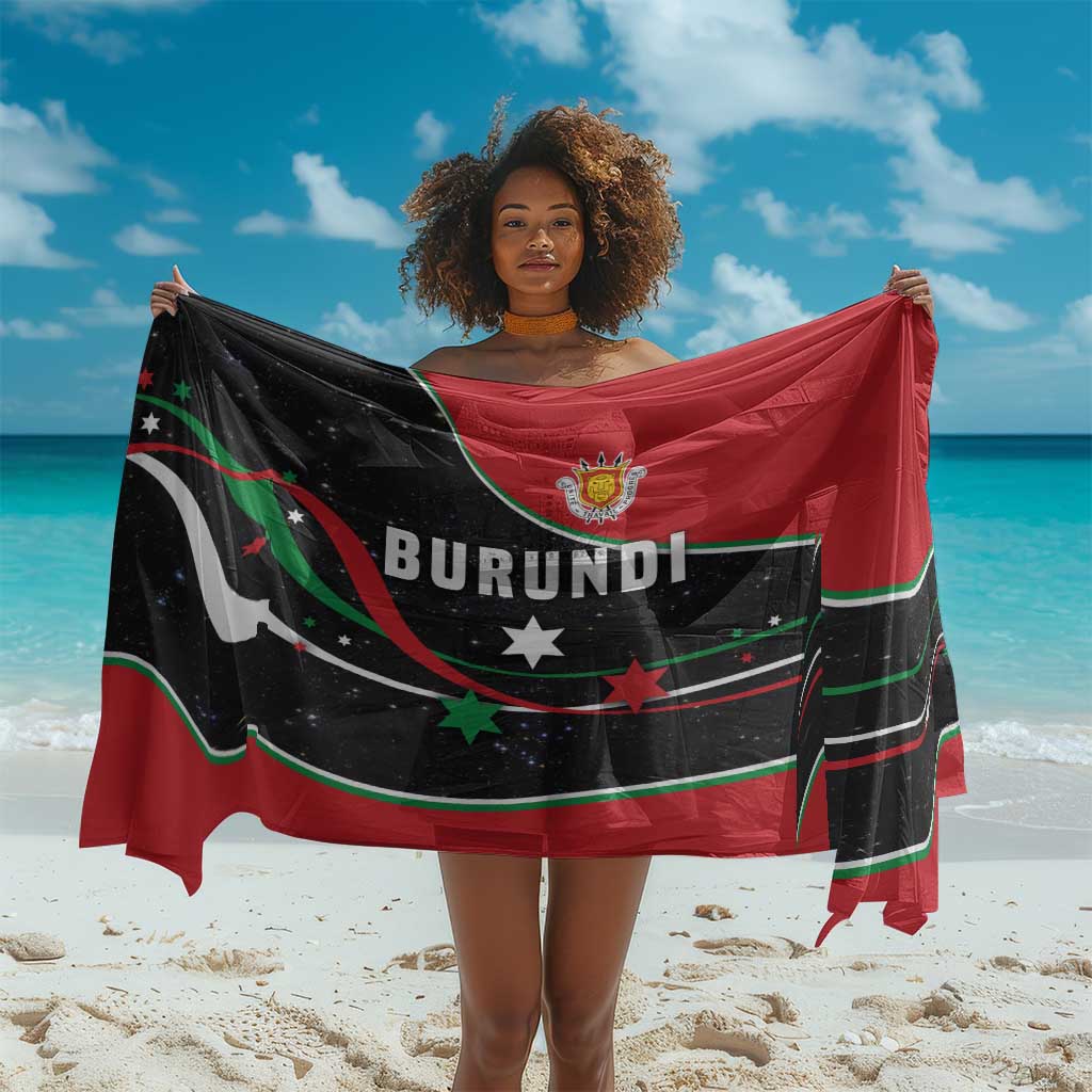 Burundi Sarong with Athletics Runners Black Red Green Flag Spirit TS04