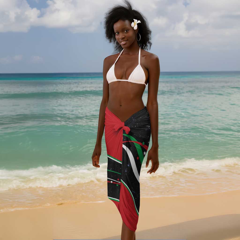 Burundi Sarong with Athletics Runners Black Red Green Flag Spirit TS04