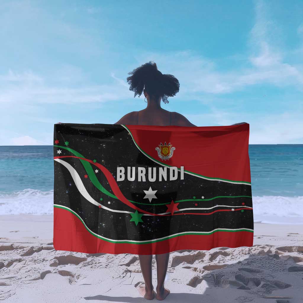 Burundi Sarong with Athletics Runners Black Red Green Flag Spirit TS04