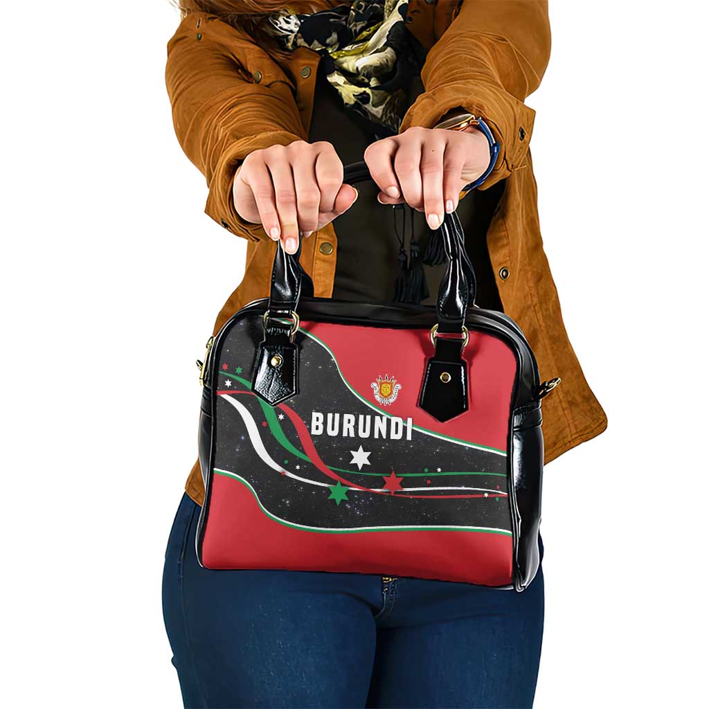 Burundi Shoulder Handbag with Athletics Runners Black Red Green Flag Spirit TS04