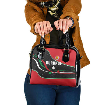 Burundi Shoulder Handbag with Athletics Runners Black Red Green Flag Spirit TS04