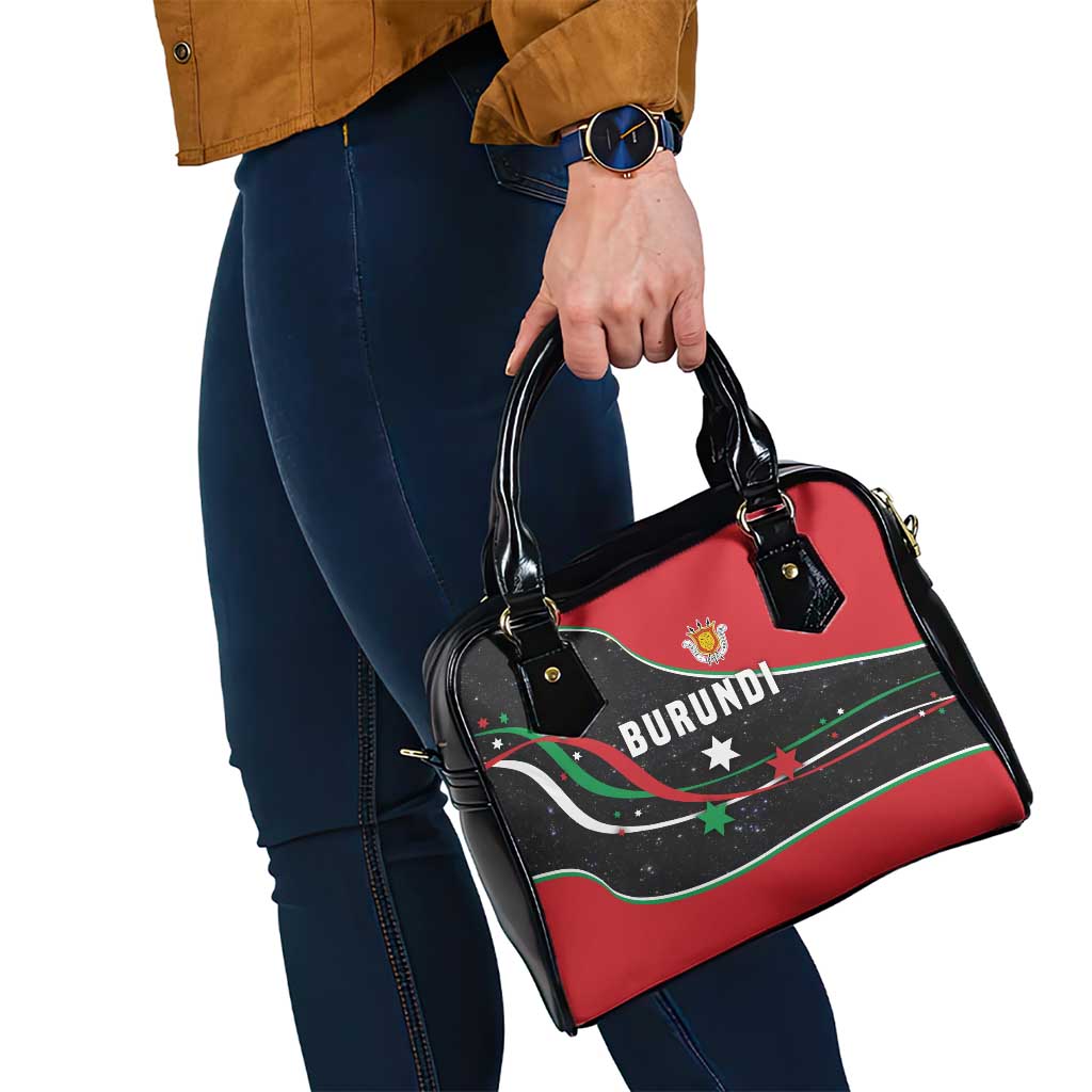 Burundi Shoulder Handbag with Athletics Runners Black Red Green Flag Spirit TS04