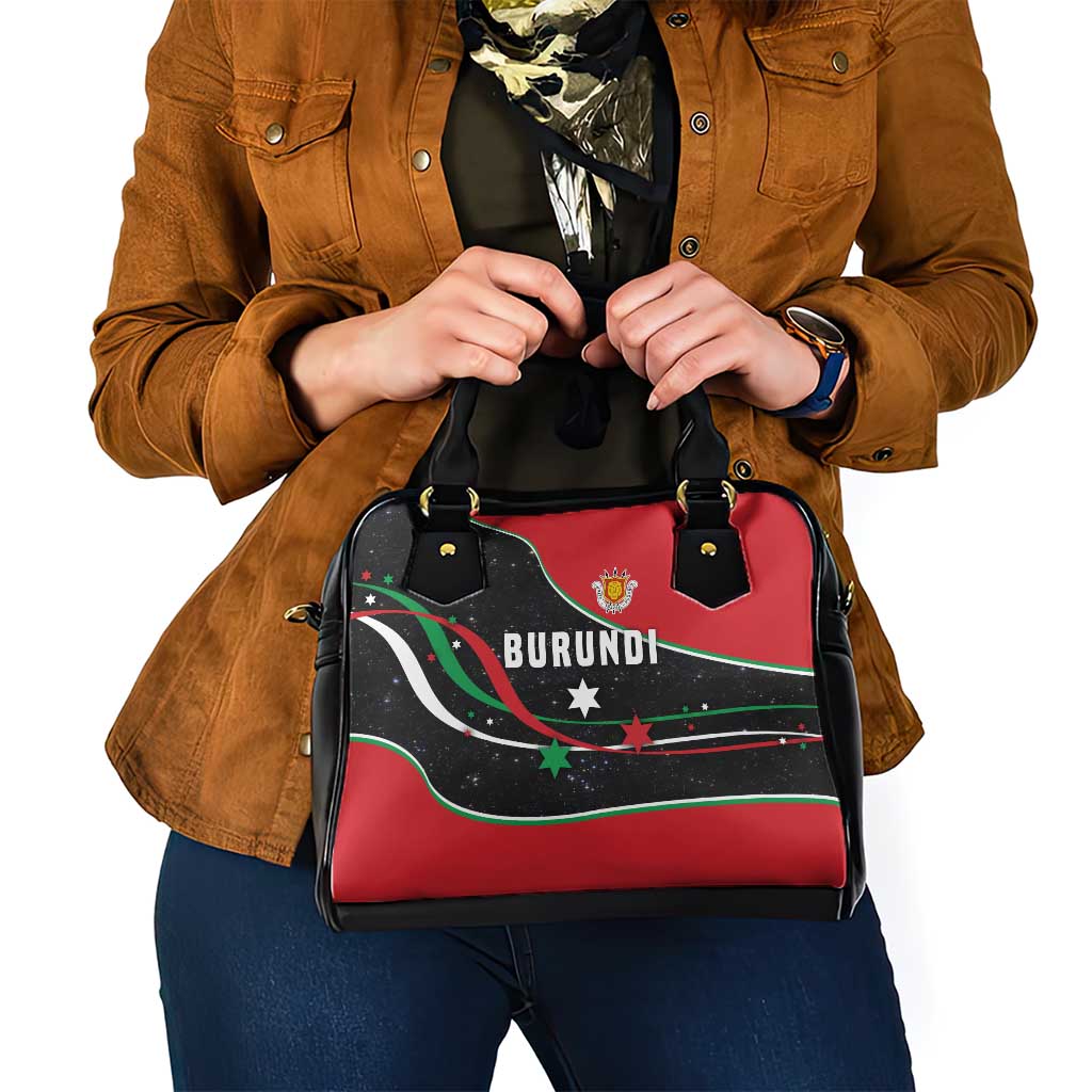 Burundi Shoulder Handbag with Athletics Runners Black Red Green Flag Spirit TS04