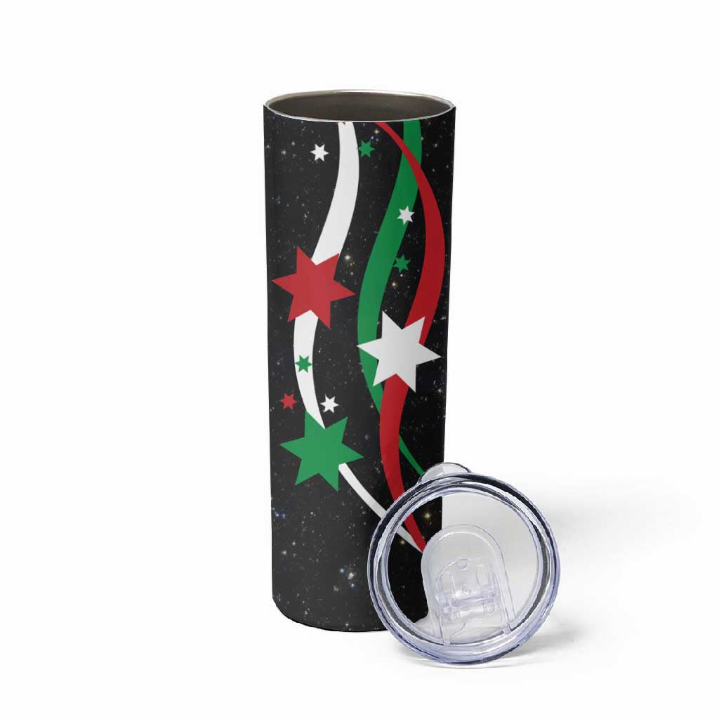 Burundi Skinny Tumbler with Athletics Runners Black Red Green Flag Spirit TS04
