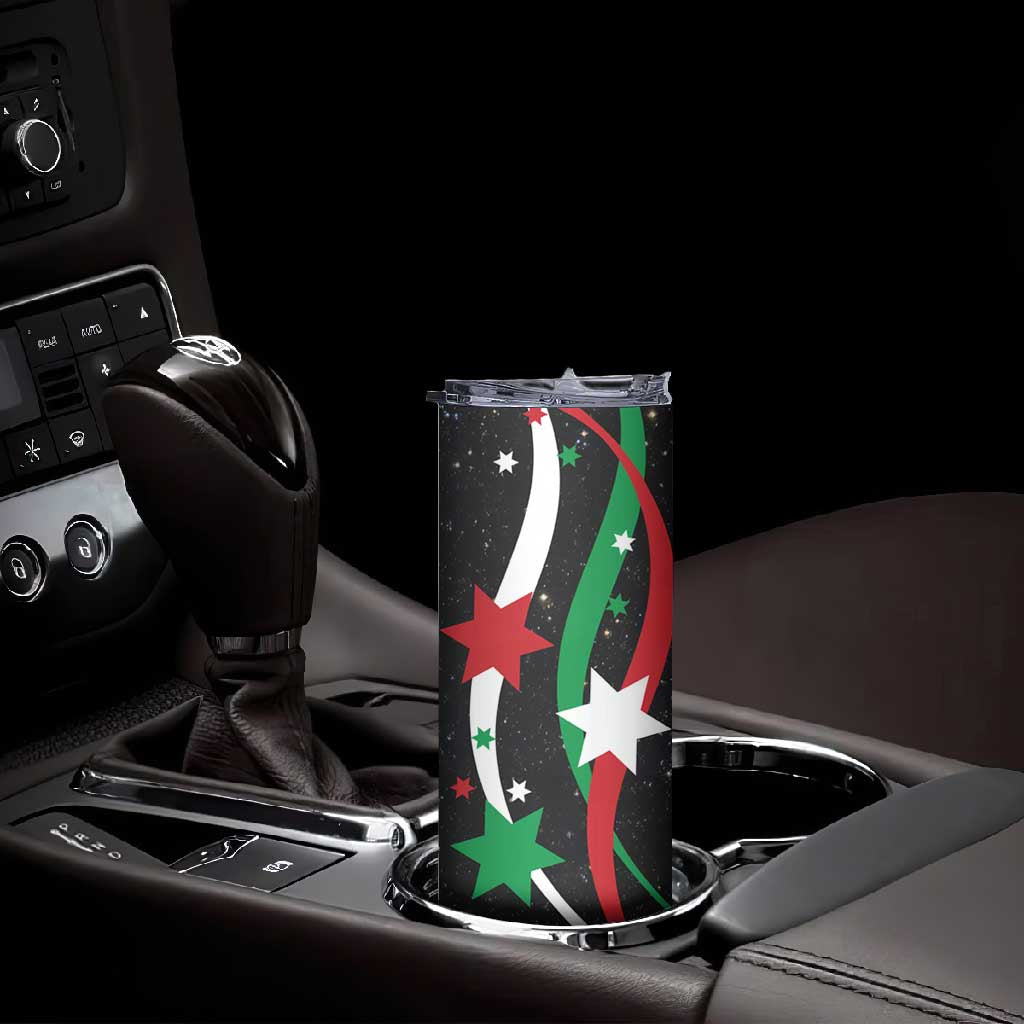 Burundi Skinny Tumbler with Athletics Runners Black Red Green Flag Spirit TS04