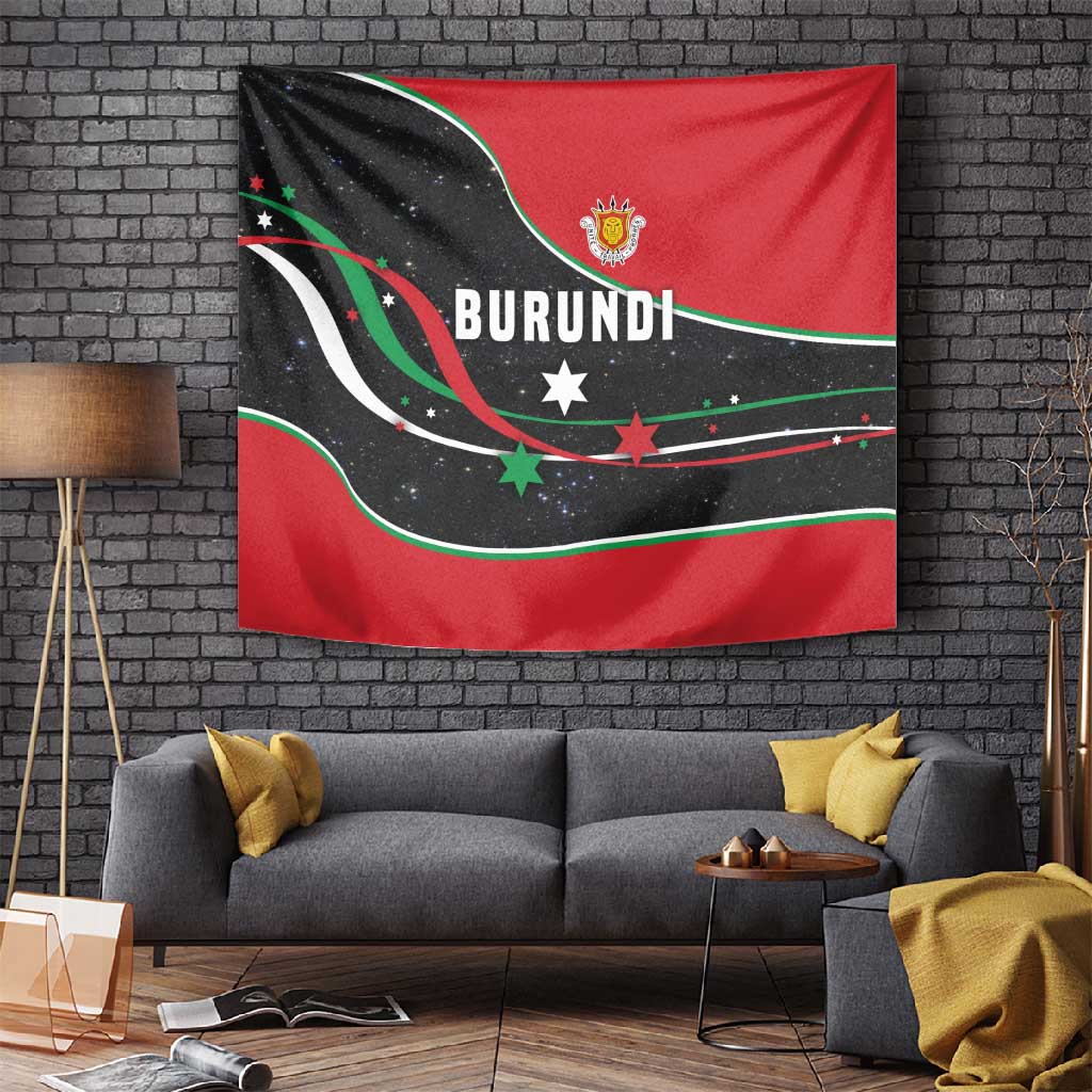 Burundi Tapestry with Athletics Runners Black Red Green Flag Spirit TS04