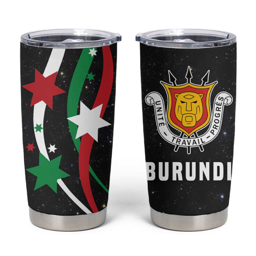 Burundi Tumbler Cup with Athletics Runners Black Red Green Flag Spirit TS04