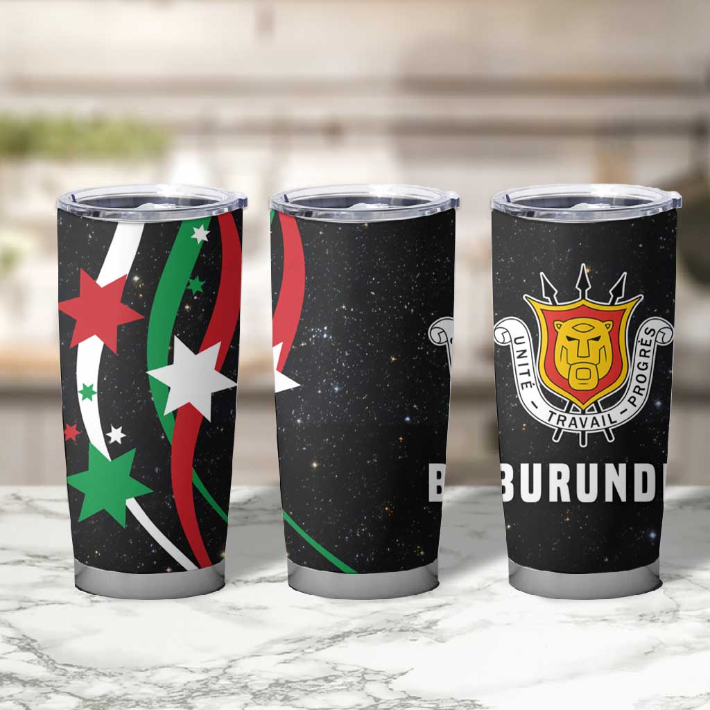 Burundi Tumbler Cup with Athletics Runners Black Red Green Flag Spirit TS04