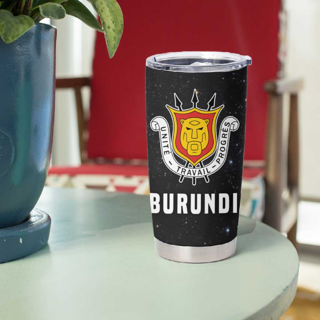 Burundi Tumbler Cup with Athletics Runners Black Red Green Flag Spirit TS04