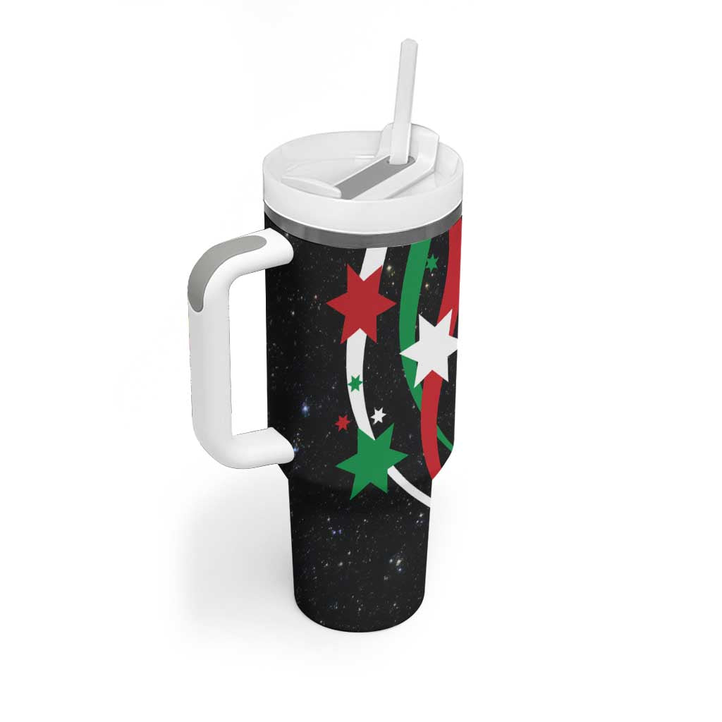 Burundi Tumbler With Handle with Athletics Runners Black Red Green Flag Spirit TS04