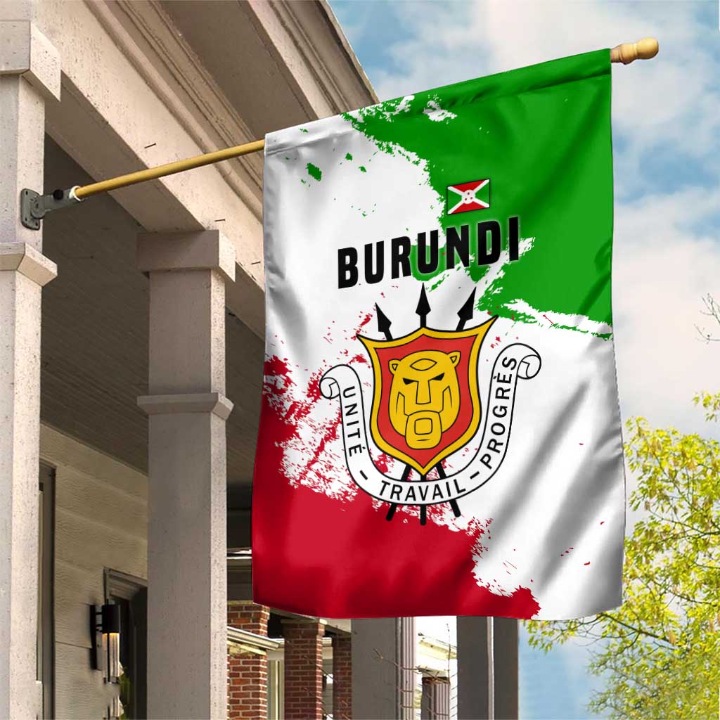 Burundi Flag Garden Flag with National Emblem and Motto Unité Travail Progres TS04