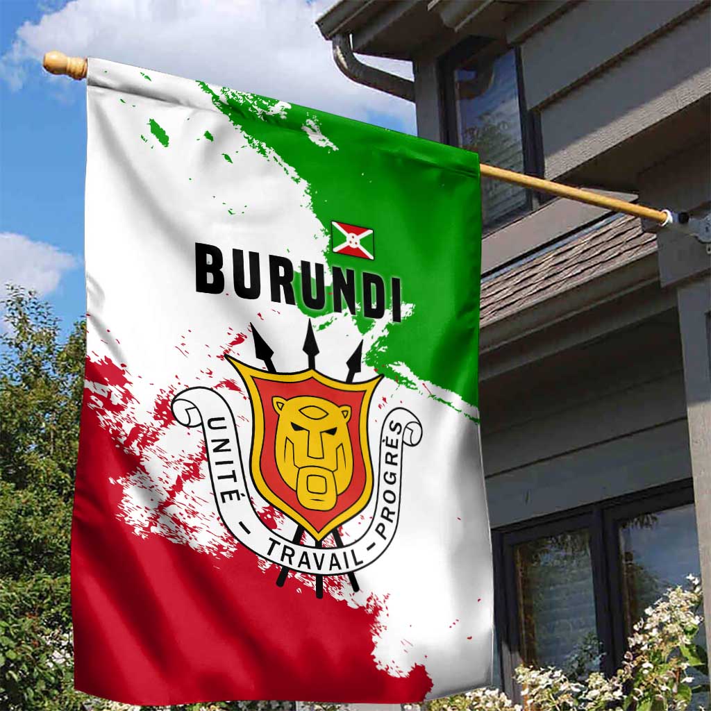 Burundi Flag Garden Flag with National Emblem and Motto Unité Travail Progres TS04