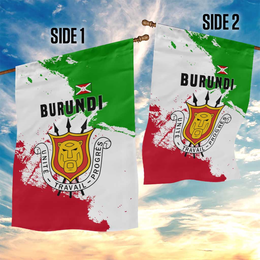 Burundi Flag Garden Flag with National Emblem and Motto Unité Travail Progres TS04