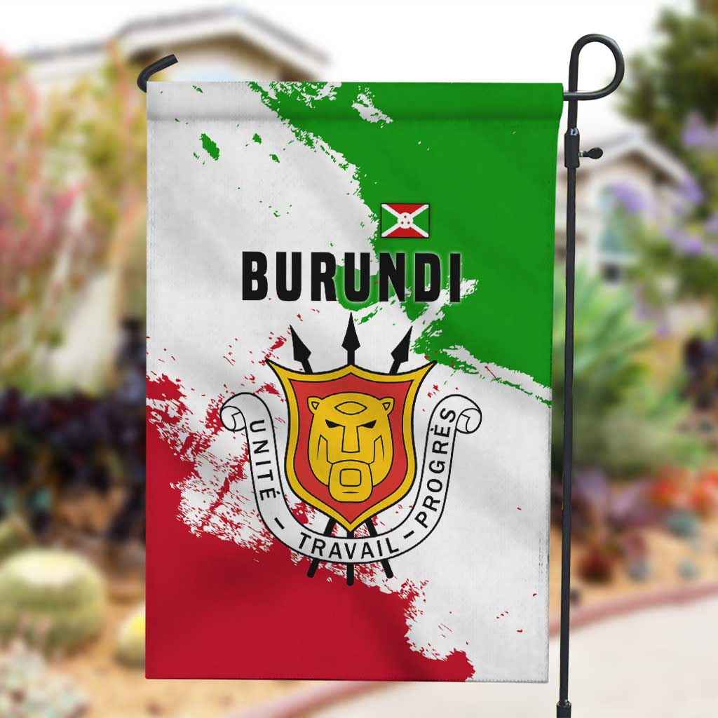 Burundi Flag Garden Flag with National Emblem and Motto Unité Travail Progres TS04