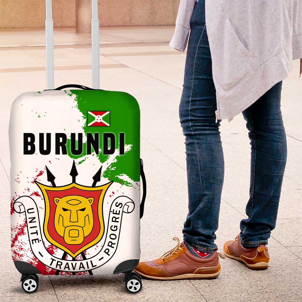 Burundi Flag Luggage Cover with National Emblem and Motto Unité Travail Progres TS04
