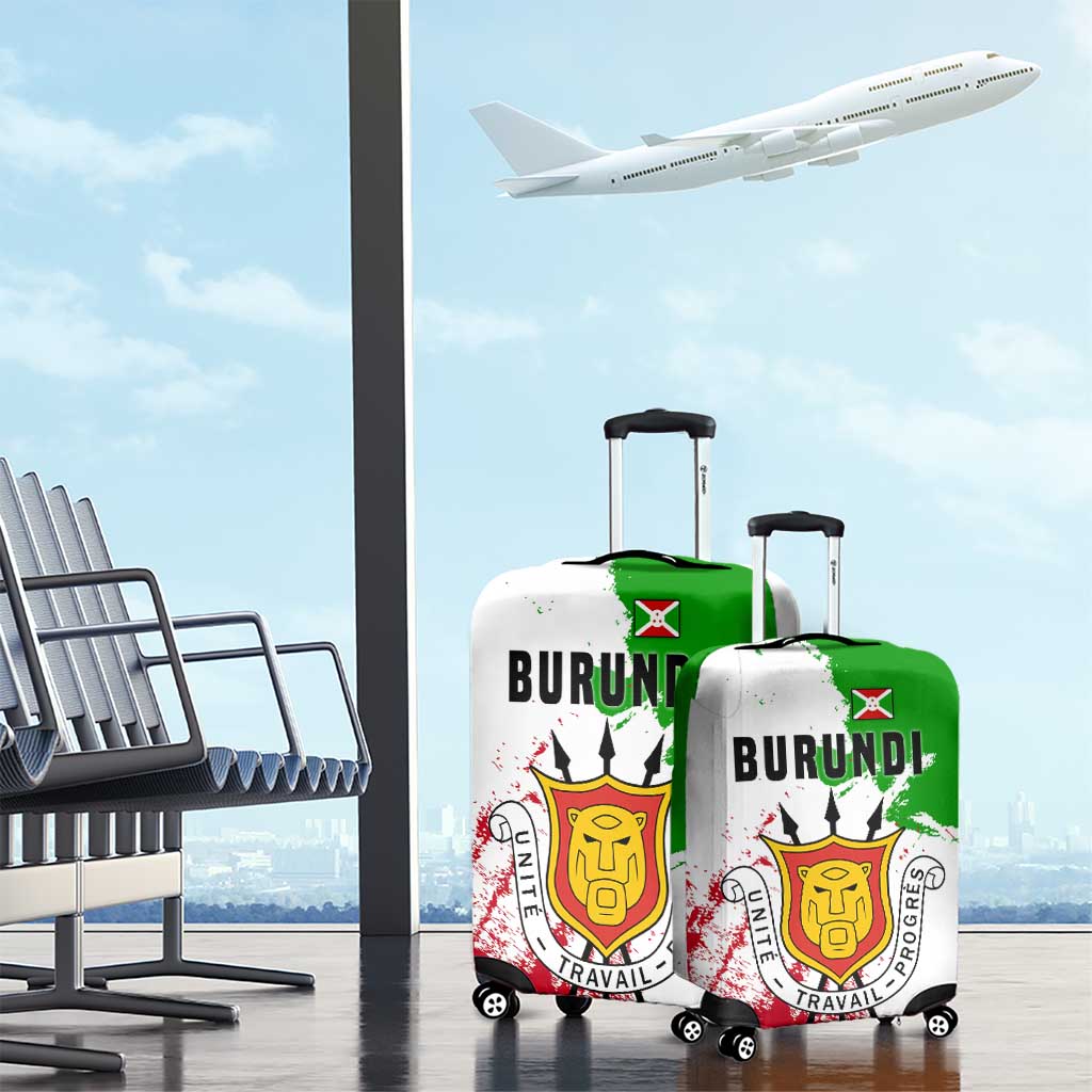 Burundi Flag Luggage Cover with National Emblem and Motto Unité Travail Progres TS04