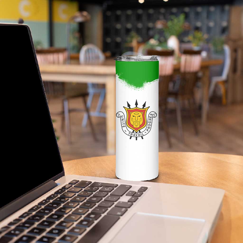 Burundi Flag Skinny Tumbler with National Emblem and Motto Unité Travail Progres TS04