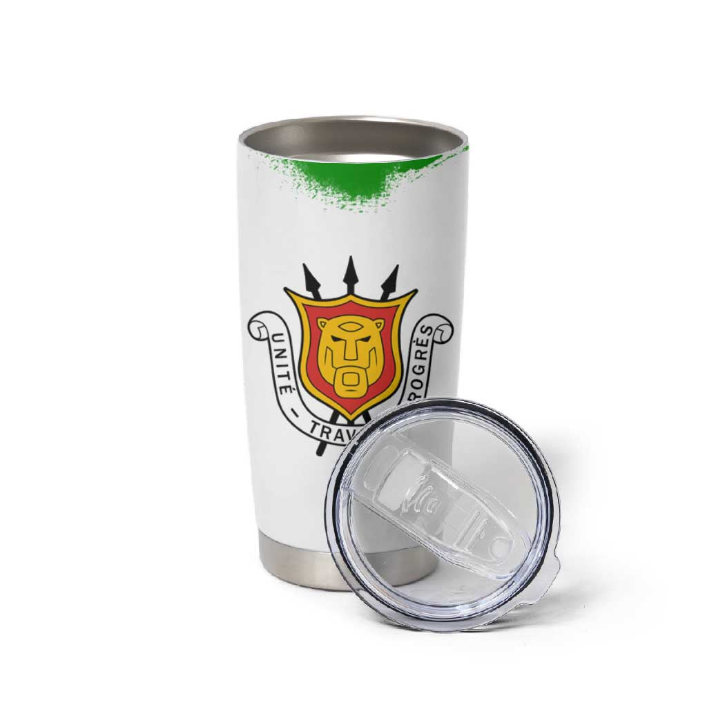 Burundi Flag Tumbler Cup with National Emblem and Motto Unité Travail Progres TS04