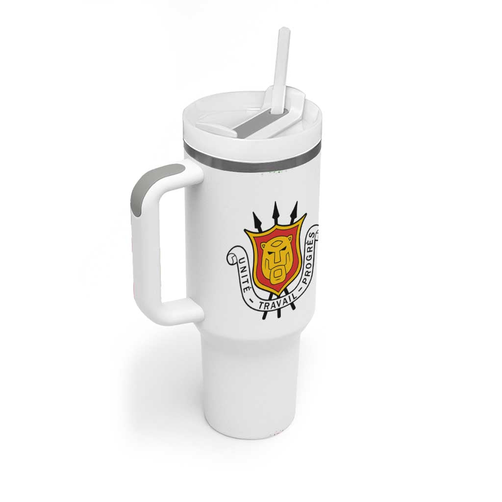 Burundi Flag Tumbler With Handle with National Emblem and Motto Unité Travail Progres TS04