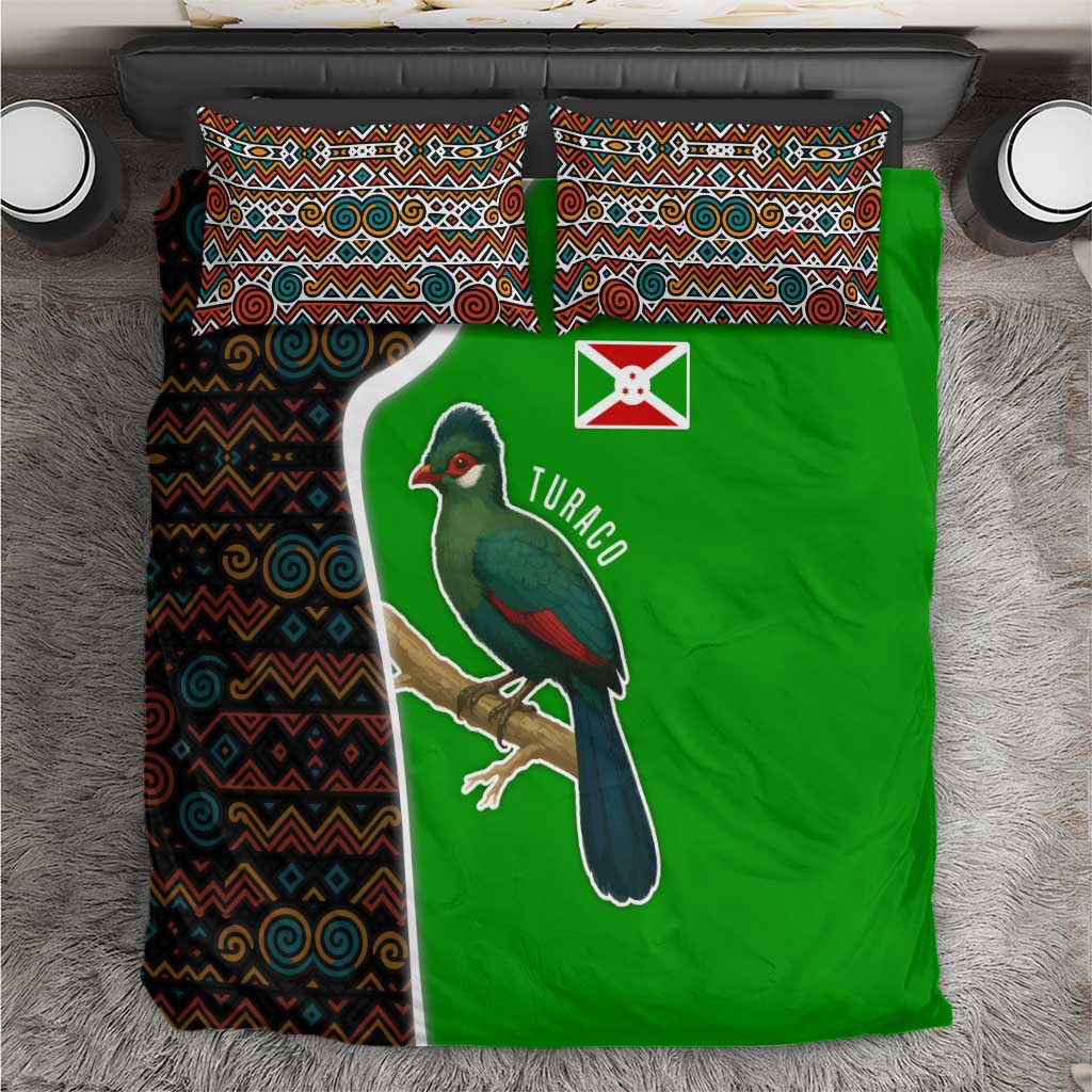 Burundi Turaco Bedding Set with National Bird and Flag Pattern TS04