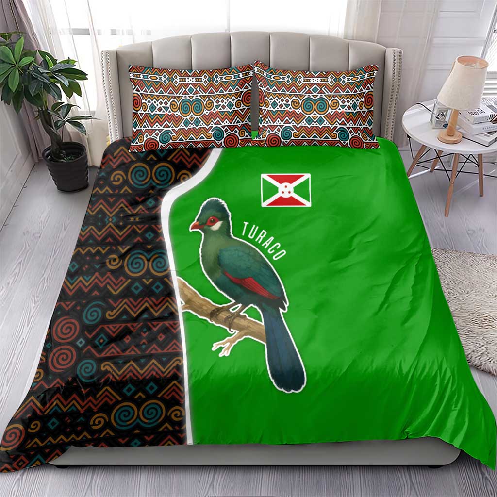 Burundi Turaco Bedding Set with National Bird and Flag Pattern TS04