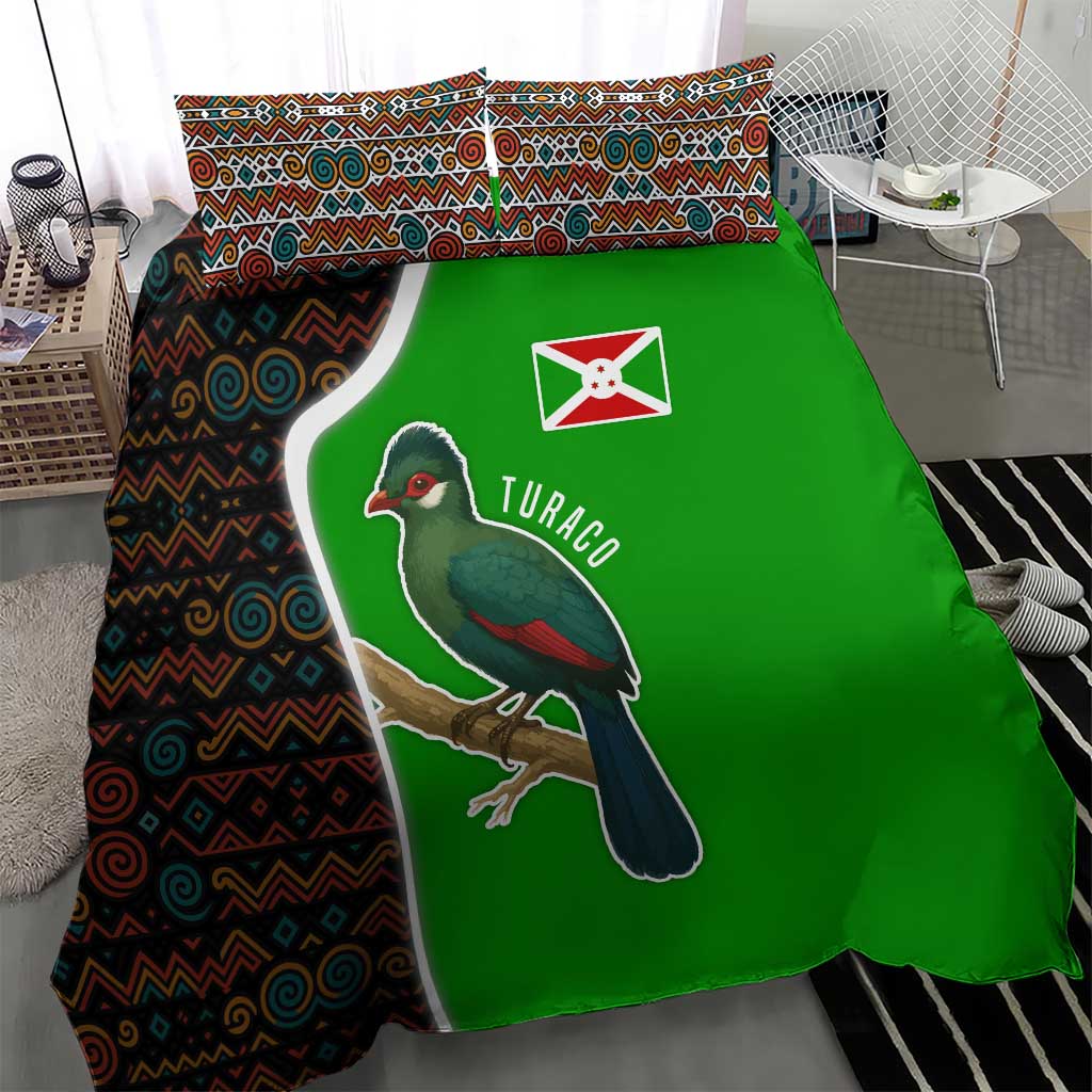 Burundi Turaco Bedding Set with National Bird and Flag Pattern TS04