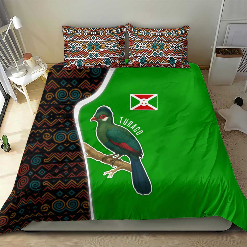 Burundi Turaco Bedding Set with National Bird and Flag Pattern TS04