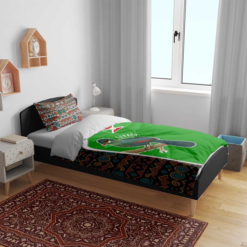 Burundi Turaco Bedding Set with National Bird and Flag Pattern TS04