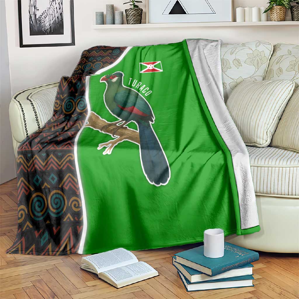Burundi Turaco Blanket with National Bird and Flag Pattern TS04