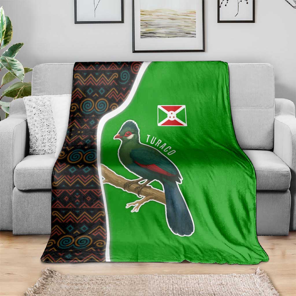 Burundi Turaco Blanket with National Bird and Flag Pattern TS04